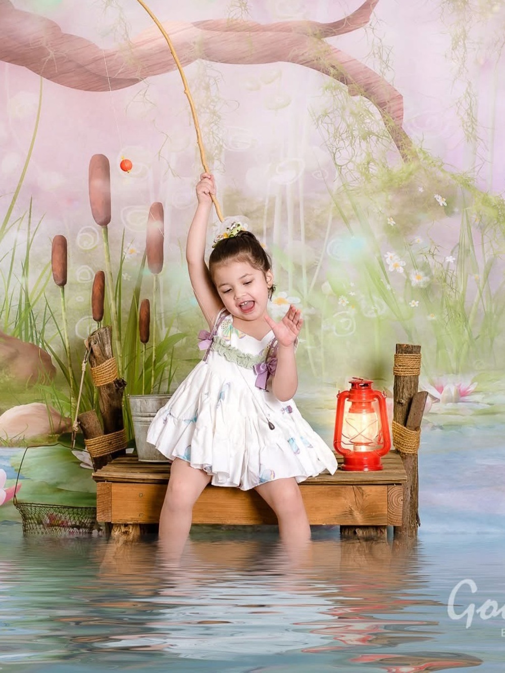 White Floral Ruffle Baby Girl Dress with bloomer